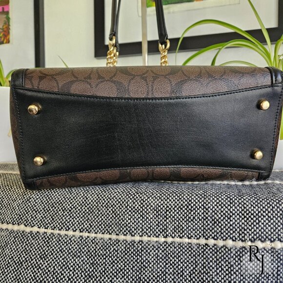 Coach F39711 Brooke Carryall Chain Shoulder Bag – Signature C Black/Brown - Picture 7 of 13